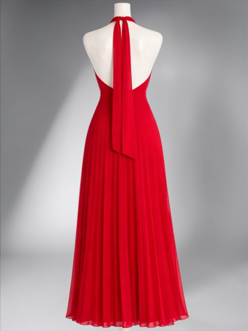 Zara Red Halter Maxi Dress with Keyhole Detail - Picture 10 of 12
